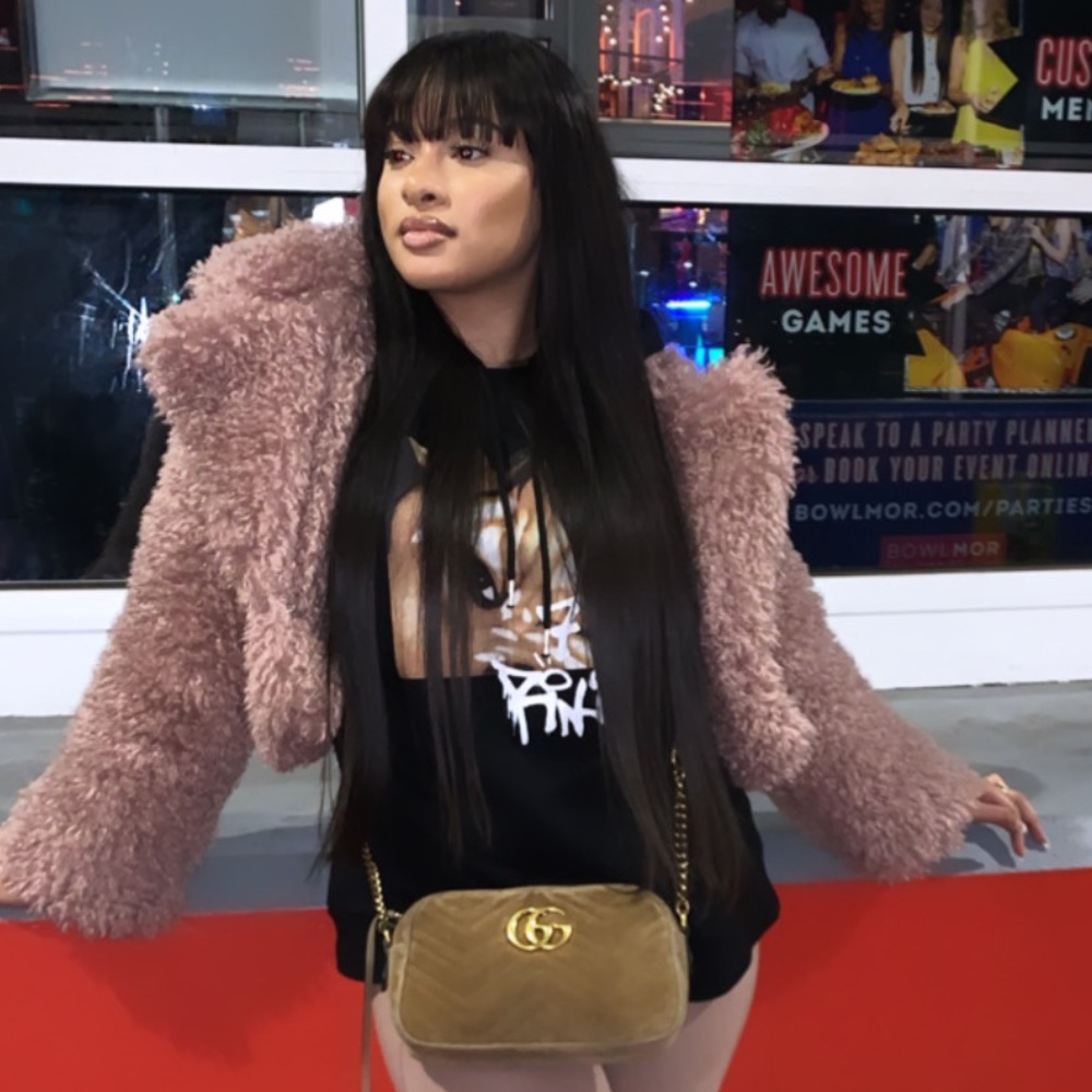 Pretty Little Thing Cropped Shaggy Blush Jacket